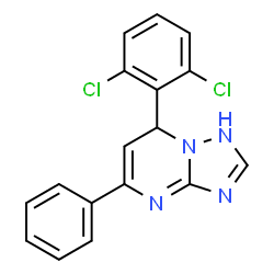ChemSpider 2D Image | 7-(2,6-Dichlorophenyl)-5-phenyl-1,7-dihydro[1,2,4]triazolo[1,5-a]pyrimidine | C17H12Cl2N4