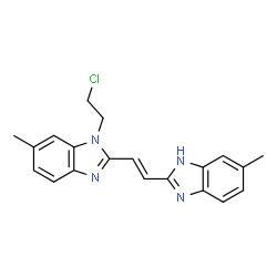 ChemSpider 2D Image | 1-(2-Chloroethyl)-6-methyl-2-[(E)-2-(6-methyl-1H-benzimidazol-2-yl)vinyl]-1H-benzimidazole | C20H19ClN4