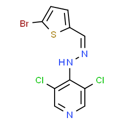 ChemSpider 2D Image | 4-{(2Z)-2-[(5-Bromo-2-thienyl)methylene]hydrazino}-3,5-dichloropyridine | C10H6BrCl2N3S