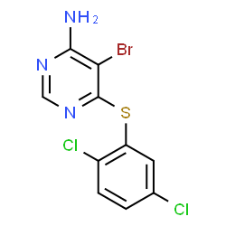 ChemSpider 2D Image | 5-Bromo-6-[(2,5-dichlorophenyl)sulfanyl]-4-pyrimidinamine | C10H6BrCl2N3S