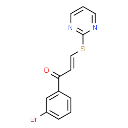 ChemSpider 2D Image | (2E)-1-(3-Bromophenyl)-3-(2-pyrimidinylsulfanyl)-2-propen-1-one | C13H9BrN2OS