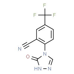 ChemSpider 2D Image | 2-(5-Oxo-1,5-dihydro-4H-1,2,4-triazol-4-yl)-5-(trifluoromethyl)benzonitrile | C10H5F3N4O