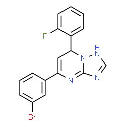 ChemSpider 2D Image | 5-(3-Bromophenyl)-7-(2-fluorophenyl)-1,7-dihydro[1,2,4]triazolo[1,5-a]pyrimidine | C17H12BrFN4
