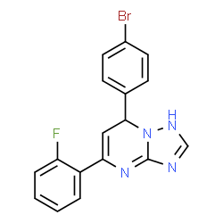 ChemSpider 2D Image | 7-(4-Bromophenyl)-5-(2-fluorophenyl)-1,7-dihydro[1,2,4]triazolo[1,5-a]pyrimidine | C17H12BrFN4