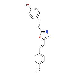 ChemSpider 2D Image | 2-[(4-Bromophenoxy)methyl]-5-[(E)-2-(4-methoxyphenyl)vinyl]-1,3,4-oxadiazole | C18H15BrN2O3