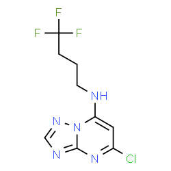 ChemSpider 2D Image | 5-Chloro-N-(4,4,4-trifluorobutyl)[1,2,4]triazolo[1,5-a]pyrimidin-7-amine | C9H9ClF3N5
