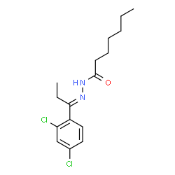 ChemSpider 2D Image | N'-[(1E)-1-(2,4-Dichlorophenyl)propylidene]heptanehydrazide | C16H22Cl2N2O
