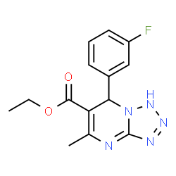 ChemSpider 2D Image | Ethyl 7-(3-fluorophenyl)-5-methyl-1,7-dihydrotetrazolo[1,5-a]pyrimidine-6-carboxylate | C14H14FN5O2
