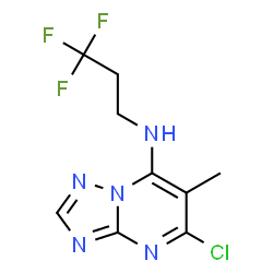 ChemSpider 2D Image | 5-Chloro-6-methyl-N-(3,3,3-trifluoropropyl)[1,2,4]triazolo[1,5-a]pyrimidin-7-amine | C9H9ClF3N5