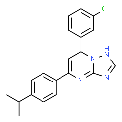 ChemSpider 2D Image | 7-(3-Chlorophenyl)-5-(4-isopropylphenyl)-1,7-dihydro[1,2,4]triazolo[1,5-a]pyrimidine | C20H19ClN4