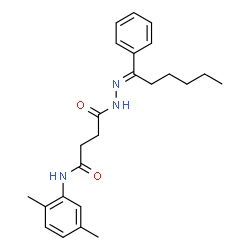 ChemSpider 2D Image | N-(2,5-Dimethylphenyl)-4-oxo-4-[(2E)-2-(1-phenylhexylidene)hydrazino]butanamide | C24H31N3O2