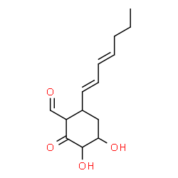 ChemSpider 2D Image | 6-(1,3-Heptadienyl)-3,4-dihydroxy-2-oxocyclohexanecarboxaldehyde | C14H20O4