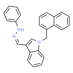 ChemSpider 2D Image | 1-(1-Naphthylmethyl)-3-[(Z)-(phenylhydrazono)methyl]-1H-indole | C26H21N3