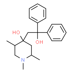 ChemSpider 2D Image | 4-(2-Hydroxy-2,2-diphenylethyl)-1,2,5-trimethyl-4-piperidinol | C22H29NO2