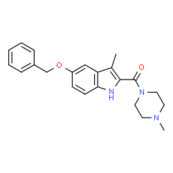 ChemSpider 2D Image | Methanone, (5-benzyloxy-3-methyl-2-indolyl)(4-methyl-1-piperazinyl)- | C22H25N3O2