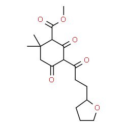 ChemSpider 2D Image | Methyl 2,2-dimethyl-4,6-dioxo-5-(3-tetrahydro-2-furanylpropanoyl)cyclohexanecarboxylate | C17H24O6