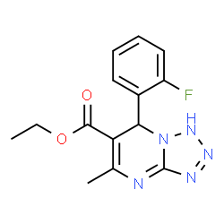 ChemSpider 2D Image | Ethyl 7-(2-fluorophenyl)-5-methyl-1,7-dihydrotetrazolo[1,5-a]pyrimidine-6-carboxylate | C14H14FN5O2