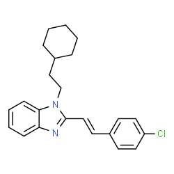 ChemSpider 2D Image | 2-[(E)-2-(4-Chlorophenyl)vinyl]-1-(2-cyclohexylethyl)-1H-benzimidazole | C23H25ClN2