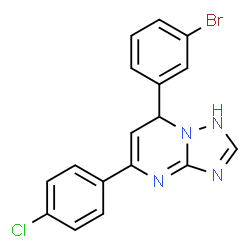 ChemSpider 2D Image | 7-(3-Bromophenyl)-5-(4-chlorophenyl)-1,7-dihydro[1,2,4]triazolo[1,5-a]pyrimidine | C17H12BrClN4