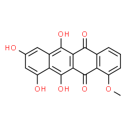 ChemSpider 2D Image | 6,8,10,11-Tetrahydroxy-1-methoxy-5,12-tetracenedione | C19H12O7