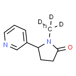 ChemSpider 2D Image | 1-(~13~C,~2~H_3_)Methyl-5-(3-pyridinyl)-2-pyrrolidinone | C913CH9D3N2O