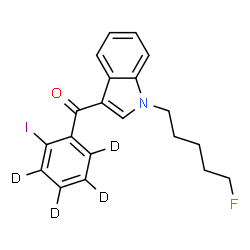ChemSpider 2D Image | [1-(5-Fluoropentyl)-1H-indol-3-yl][2-iodo(~2~H_4_)phenyl]methanone | C20H15D4FINO