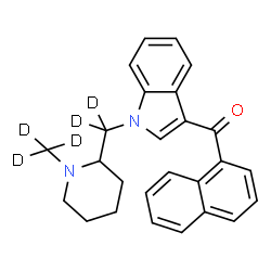 ChemSpider 2D Image | (1-{[1-(~2~H_3_)Methyl-2-piperidinyl](~2~H_2_)methyl}-1H-indol-3-yl)(1-naphthyl)methanone | C26H21D5N2O