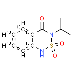 ChemSpider 2D Image | 3-Isopropyl(4a,5,6,7,8,8a-~13~C_6_)-1H-2,1,3-benzothiadiazin-4(3H)-one 2,2-dioxide | C413C6H12N2O3S