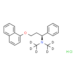 ChemSpider 2D Image | (1S)-N,N-Bis[(~2~H_3_)methyl]-3-(1-naphthyloxy)-1-phenyl-1-propanamine hydrochloride (1:1) | C21H18D6ClNO