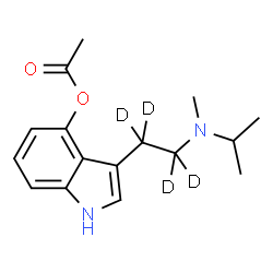 ChemSpider 2D Image | 3-{2-[Isopropyl(methyl)amino](~2~H_4_)ethyl}-1H-indol-4-yl acetate | C16H18D4N2O2