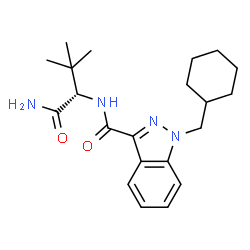 ChemSpider 2D Image | N-(1-AMINO-3,3-DIMETHYL-1-OXOBUTAN-2-YL)-1-(CYCLOHEXYLMETHYL)-1H-INDOLE-3-CARBOXAMIDE | C21H30N4O2