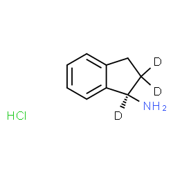 ChemSpider 2D Image | (1R)-1-(1,2,2-~2~H_3_)Indanamine hydrochloride (1:1) | C9H9D3ClN