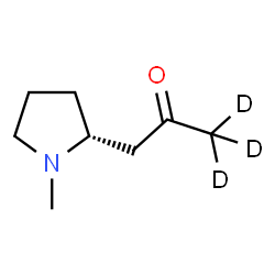 ChemSpider 2D Image | 1-[(2R)-1-Methyl-2-pyrrolidinyl]-2-(3,3,3-~2~H_3_)propanone | C8H12D3NO