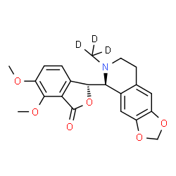 ChemSpider 2D Image | (3R)-6,7-Dimethoxy-3-[(5S)-6-(~2~H_3_)methyl-5,6,7,8-tetrahydro[1,3]dioxolo[4,5-g]isoquinolin-5-yl]-2-benzofuran-1(3H)-one | C21H18D3NO6