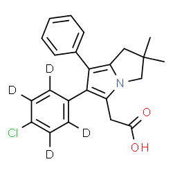 ChemSpider 2D Image | {6-[4-Chloro(~2~H_4_)phenyl]-2,2-dimethyl-7-phenyl-2,3-dihydro-1H-pyrrolizin-5-yl}acetic acid | C23H18D4ClNO2