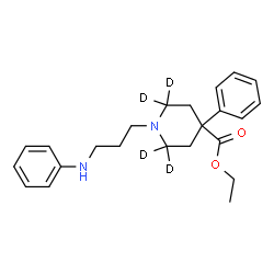 ChemSpider 2D Image | Ethyl 1-(3-anilinopropyl)-4-phenyl-4-(2,2,6,6-~2~H_4_)piperidinecarboxylate | C23H26D4N2O2