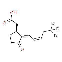 ChemSpider 2D Image | {(1S,2S)-3-Oxo-2-[(2Z)-(5,5,5-~2~H_3_)-2-penten-1-yl]cyclopentyl}acetic acid | C12H15D3O3