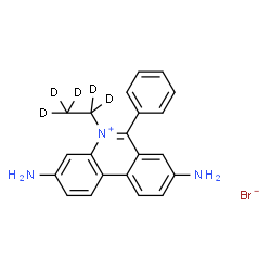 ChemSpider 2D Image | 3,8-Diamino-5-(~2~H_5_)ethyl-6-phenylphenanthridinium bromide | C21H15D5BrN3
