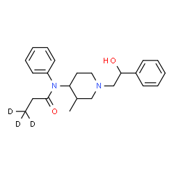 ChemSpider 2D Image | N-[1-(2-Hydroxy-2-phenylethyl)-3-methyl-4-piperidinyl]-N-phenyl(3,3,3-~2~H_3_)propanamide | C23H27D3N2O2