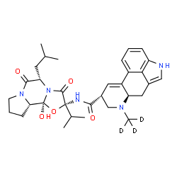 ChemSpider 2D Image | (5alpha,5'alpha,8alpha)-12'-Hydroxy-5'-isobutyl-2'-isopropyl-3',6',18-trioxo(17,17,17-~2~H_3_)ergotaman | C32H38D3N5O5