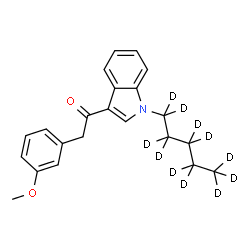 ChemSpider 2D Image | 2-(3-Methoxyphenyl)-1-[1-(~2~H_11_)pentyl-1H-indol-3-yl]ethanone | C22H14D11NO2