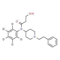 ChemSpider 2D Image | 3-Hydroxy-N-(~2~H_5_)phenyl-N-[1-(2-phenylethyl)-4-piperidinyl]propanamide | C22H23D5N2O2