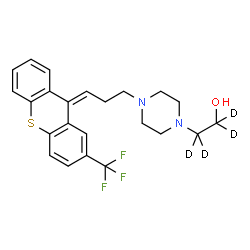 ChemSpider 2D Image | 2-(4-{(3Z)-3-[2-(Trifluoromethyl)-9H-thioxanthen-9-ylidene]propyl}-1-piperazinyl)(~2~H_4_)ethanol | C23H21D4F3N2OS