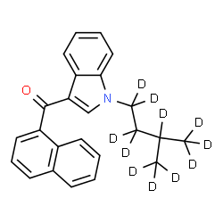 ChemSpider 2D Image | {1-[3-(~2~H_3_)Methyl(~2~H_8_)butyl]-1H-indol-3-yl}(1-naphthyl)methanone | C24H12D11NO
