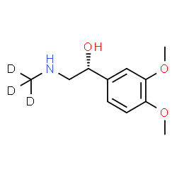ChemSpider 2D Image | (1R)-1-(3,4-Dimethoxyphenyl)-2-[(~2~H_3_)methylamino]ethanol | C11H14D3NO3