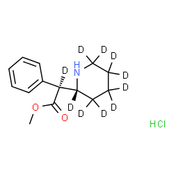 ChemSpider 2D Image | Methyl (2S)-phenyl[(2R)-(2,3,3,4,4,5,5,6,6-~2~H_9_)-2-piperidinyl](~2~H)ethanoate hydrochloride (1:1) | C14H10D10ClNO2