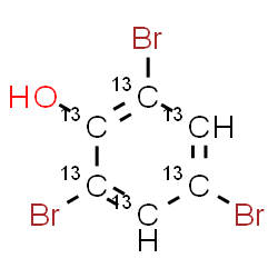 ChemSpider 2D Image | 2,4,6-Tribromo(~13~C_6_)phenol | 13C6H3Br3O