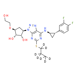 ChemSpider 2D Image | Ticagrelor-d7 | C23H21D7F2N6O4S