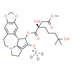 ChemSpider 2D Image | O~3~-[(2R)-2,6-Dihydroxy-2-(2-methoxy-2-oxoethyl)-6-methylheptanoyl](21-~13~C,21,21,21-~2~H_3_)cephalotaxine | C2813CH36D3NO9