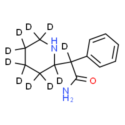ChemSpider 2D Image | 2-Phenyl-2-[(2,3,3,4,4,5,5,6,6-~2~H_9_)-2-piperidinyl](~2~H)acetamide | C13H8D10N2O
